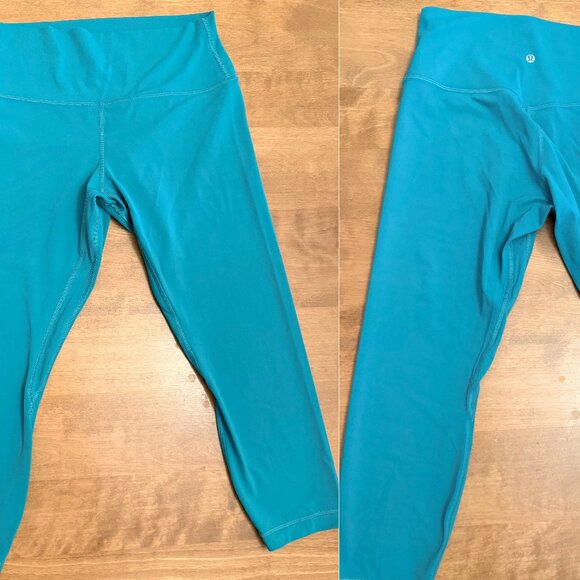 lululemon Align High-Rise Lined Crop 23" Leggings Maldives Green Size 12 - Picture 1 of 2